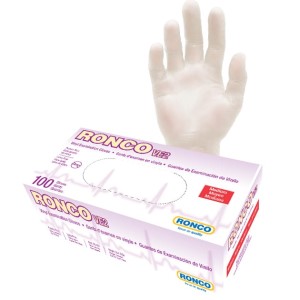 RONCO VE2 Vinyl Clear Examination Glove Powder Free Medium 100x10